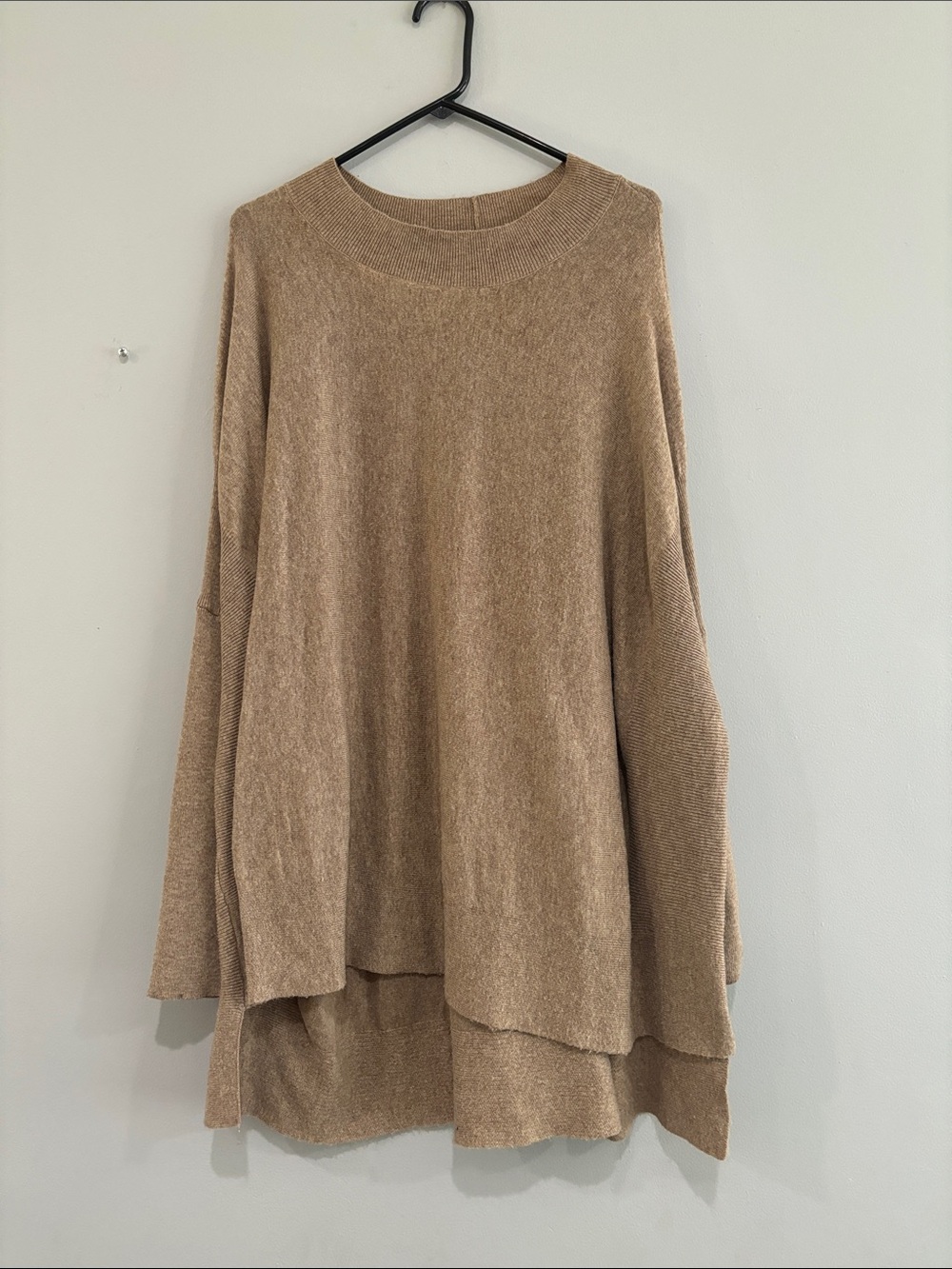 Atmosphere Camel/Tan Crew Neck Layered Sweater